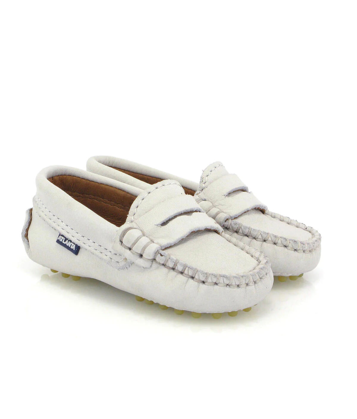 Mocs Bebé 032 - pele nappa branca - Image 3
