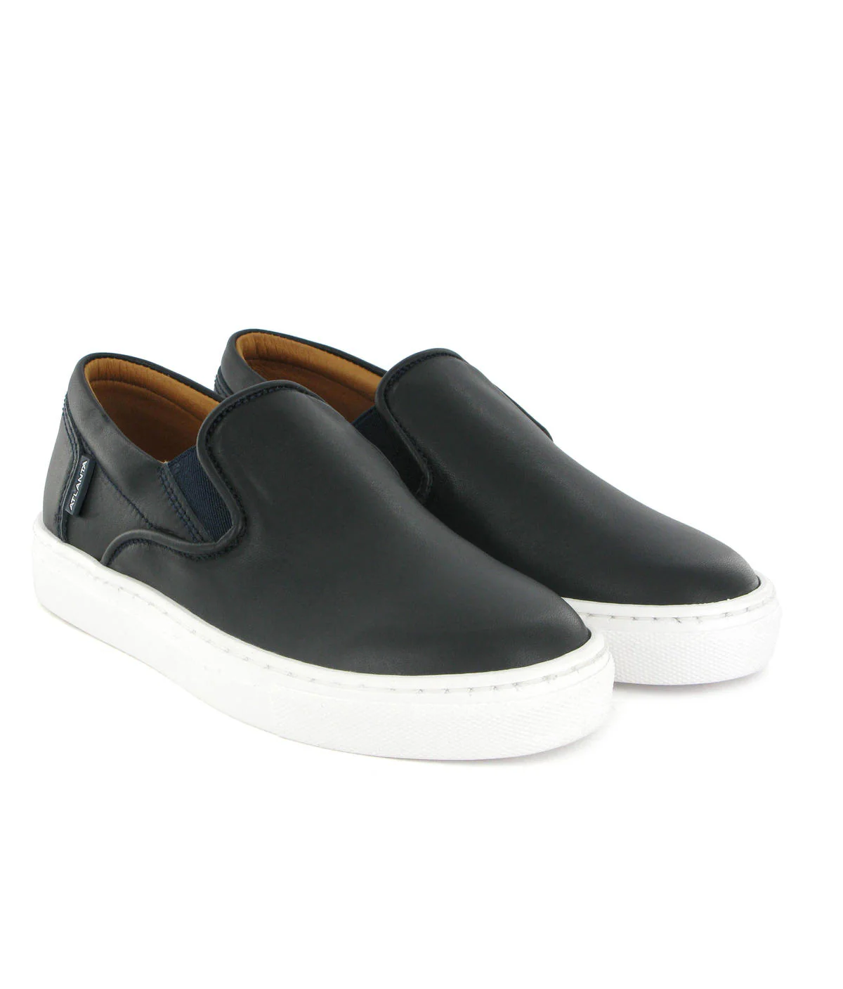 Sapatilhas Slip On - pele azul marinho - Image 3