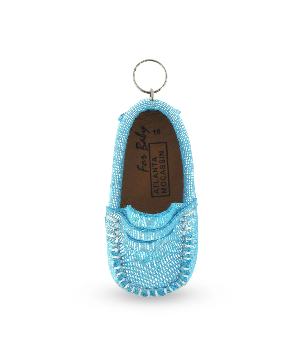 Porta-chaves Mini Mocassin - pele azul-turquesa brilhante - Image 3
